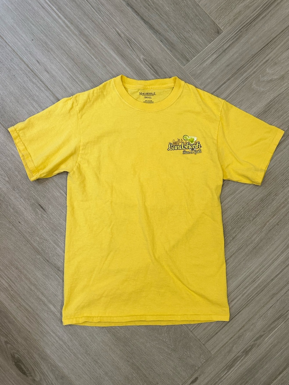 Margaritaville Yellow T-Shirt Landshark Bar & Grill Atlantic Ciry Small